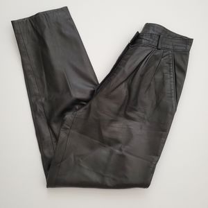 Begedor Italia Women's 10 Genuine Leather Pants Black Vintage Italian *Flaw*